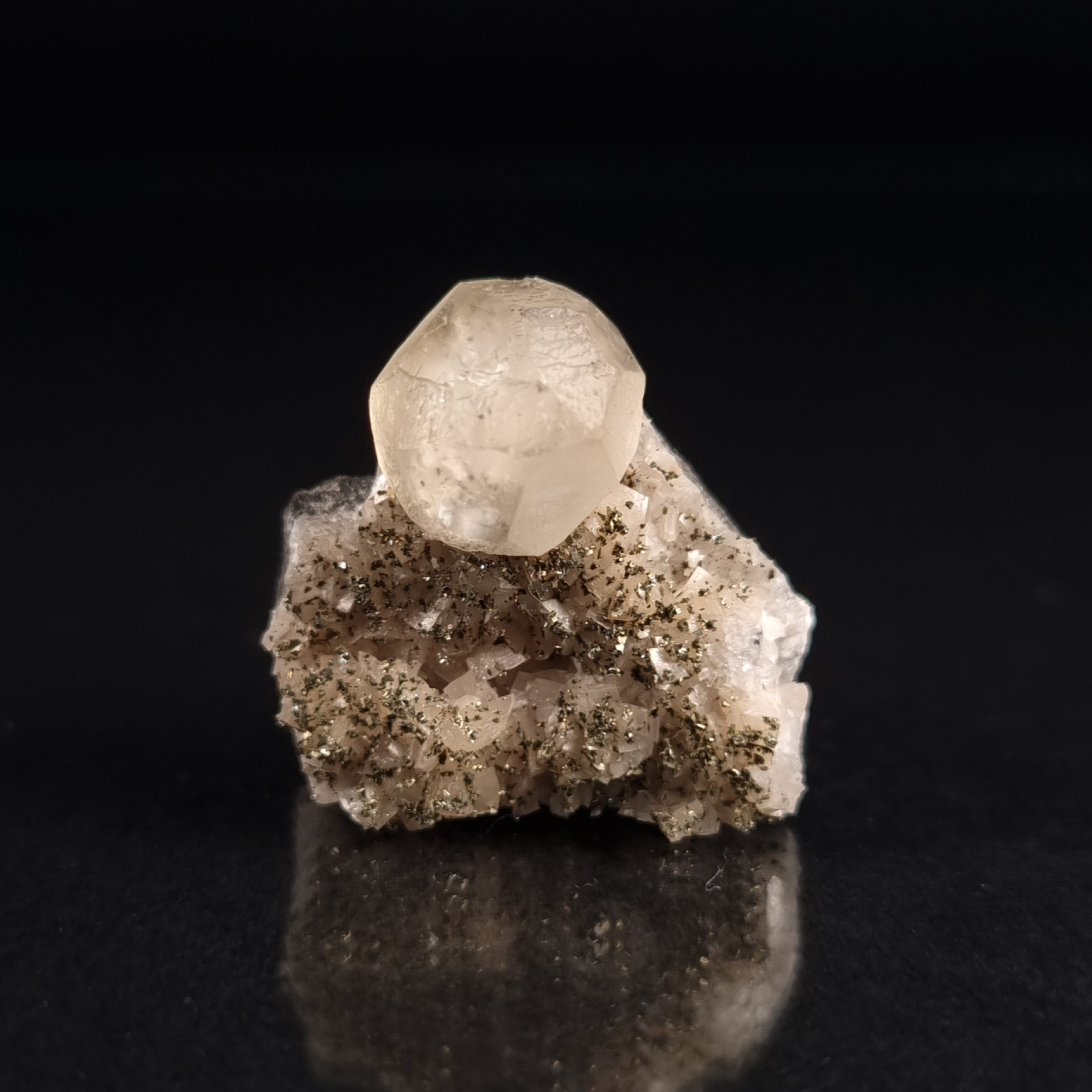 Calcite on dolomite with pyrite