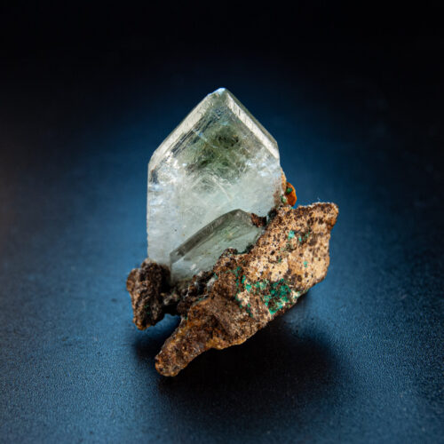 Baryte with malachite