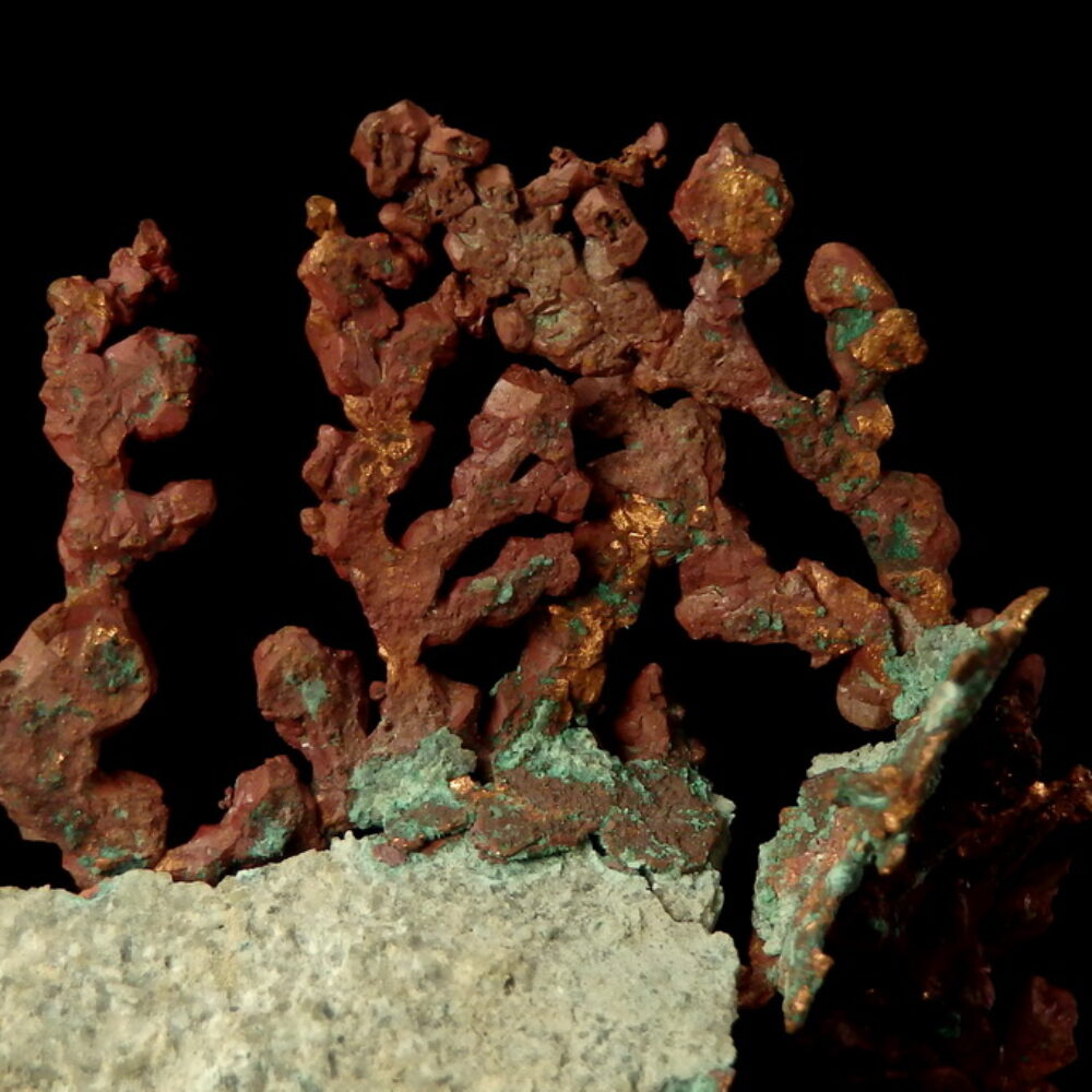 Native copper on matrix