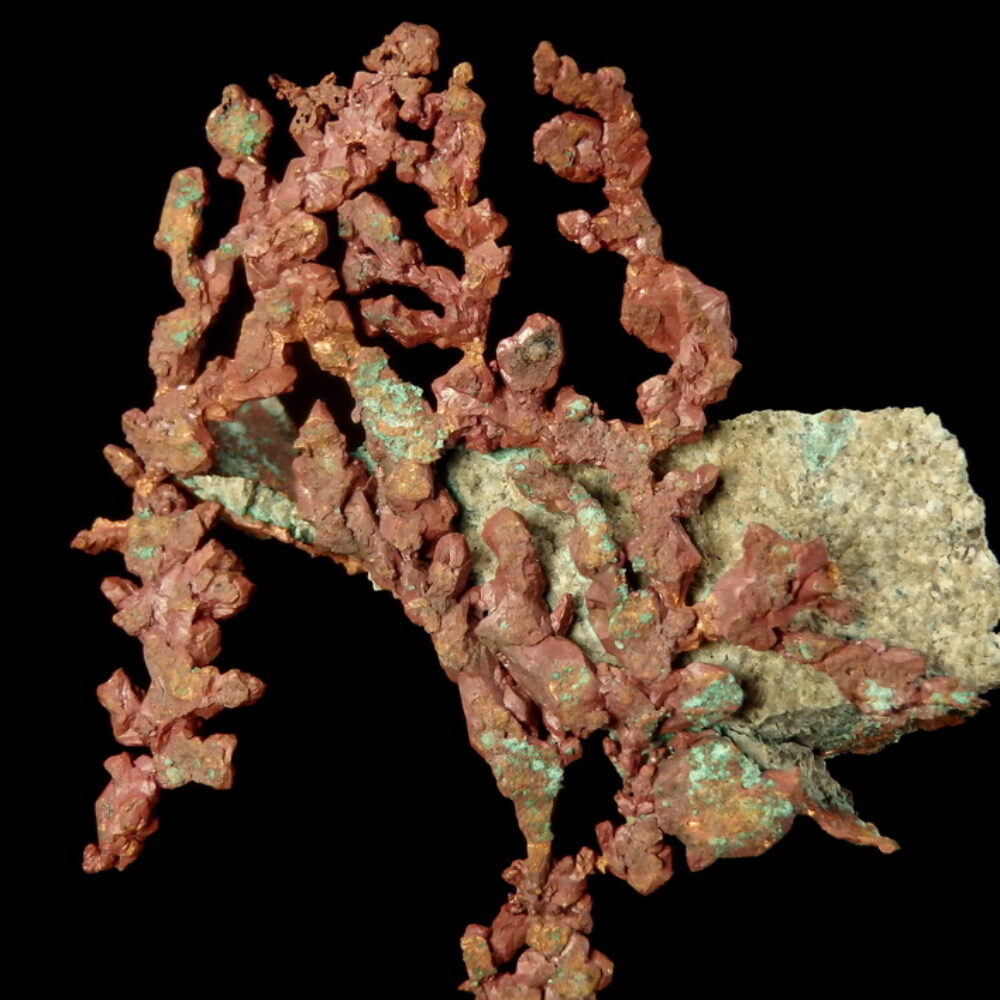 Native copper on matrix